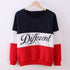 Women's Active Sweatshirt - Color Block / Letter Print Red M / Fall - menochic
